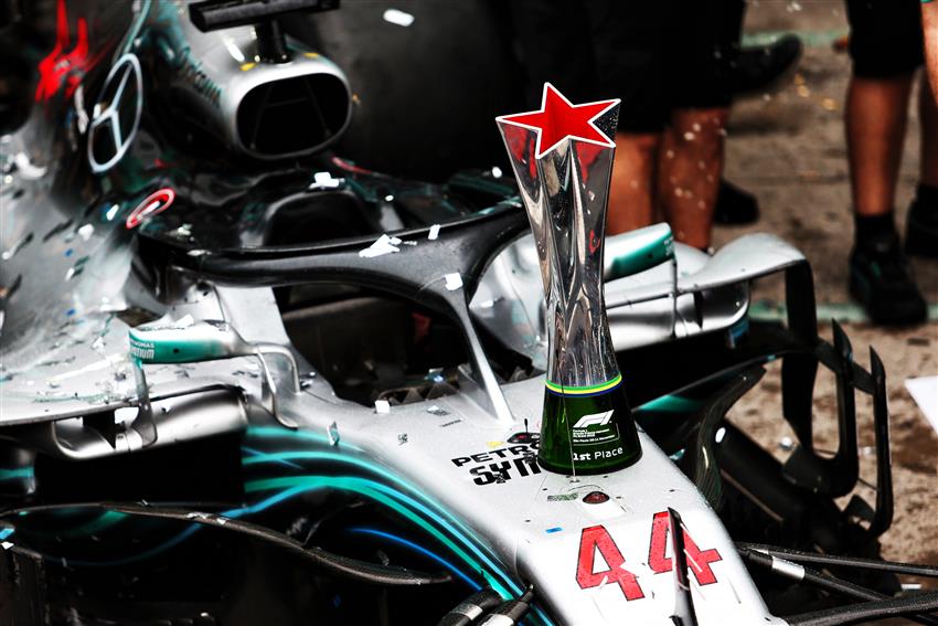 Mercedes F1 car and trophy